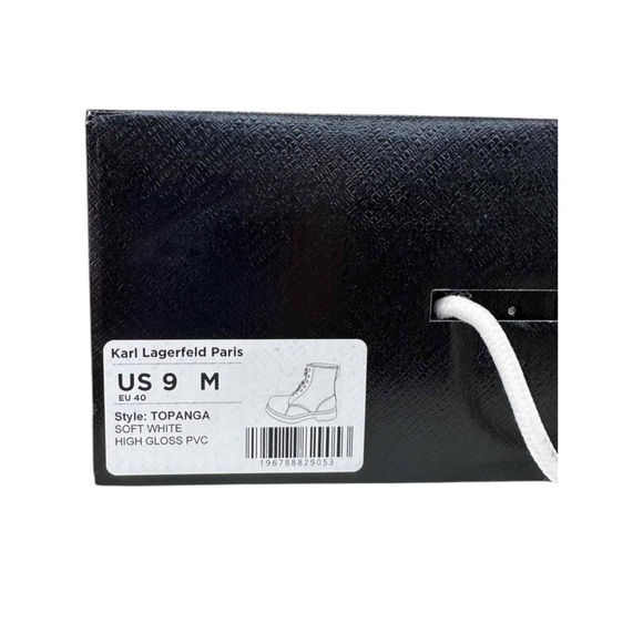 KARL LAGERFELD NWT White TOPANGA Rubber Boots Size 9 - Picture 11 of 11